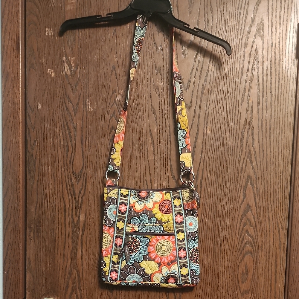 Vera Bradley Floral Shoulder Bag - Brown, Yellow, Blue, Orange - Picture 2 of 5